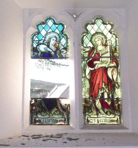 Miriam & St. Cecilia window at St. Tudno's Church