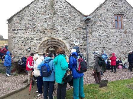 Pilgrims arrive at Aberdaron Church